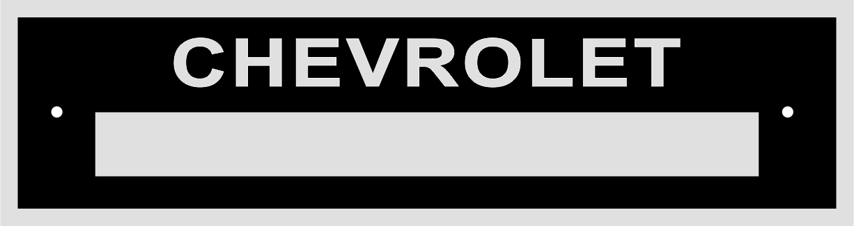 Blank VIN Plate for Chevrolet