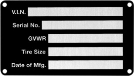Blank VIN Plate