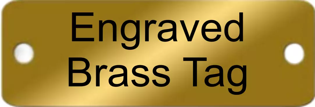 engraved brass tag