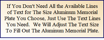 Aluminum Memorial Plaque